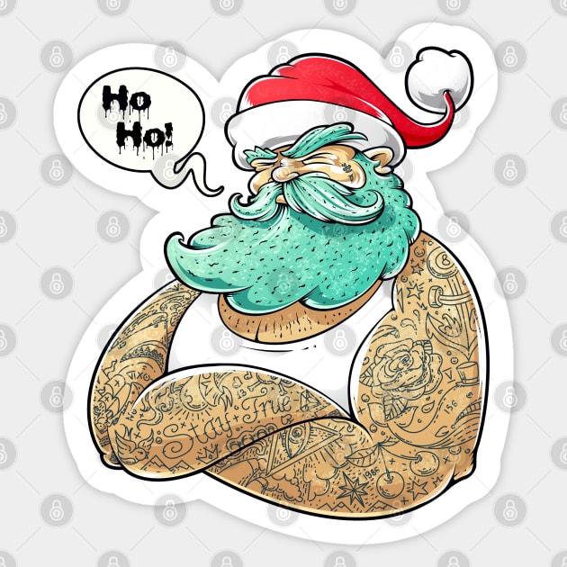 Christmas Hipster Santa Claus Sticker by HolidayBug